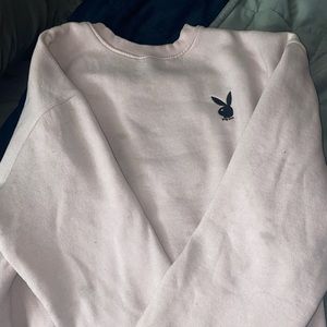 Pink oversized Playboy Crew neck sweater